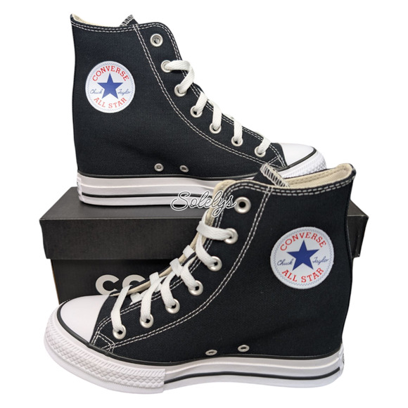 Converse Chuck Taylor All Star Hidden Wedge Platform Black White Sneaker 6 NEW - Picture 10 of 10